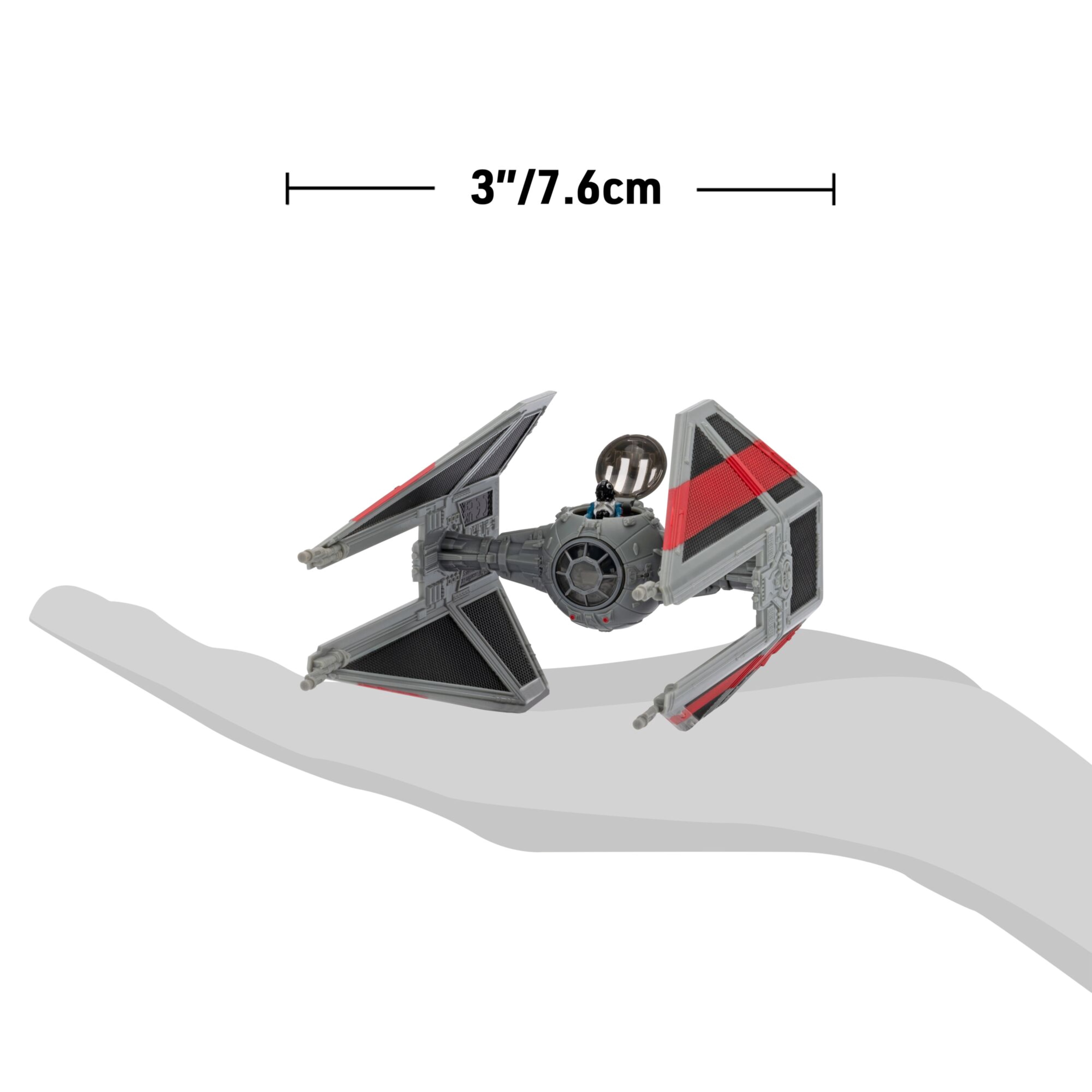 Star Wars Micro Galaxy Squadron TIE Interceptor - 3 inch Chase Edition Vehicle with 1 inch Micro Figure Accessory