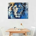 thumbnail image 2 of Nawypu Lion Canvas Wall Art for Living Room, Blue Print Painting for Bedroom, Animal Picture Decor, Large, 2 of 6