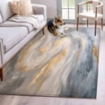 thumbnail image 2 of Yellow Grey Ombre Large Area Rugs for Bedroom Living Room, Soft Non Slip Carpet Bedside Rug, Modern Marble Ink Painting Abstract Rectangle Floor Cover Kitchen Accent Rug 2.7'x5' for Office, 2 of 9