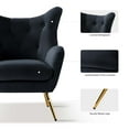 thumbnail image 3 of HULALA HOME Eusebio Modern Velvet  Accent Chair with Tufted Wingback for Living Room Set of 2 by  Wingback Chairs BLACK, 3 of 5