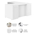 thumbnail image 4 of BBF Hampton Height Durable L Shaped Executive Desk, White, 4 of 7