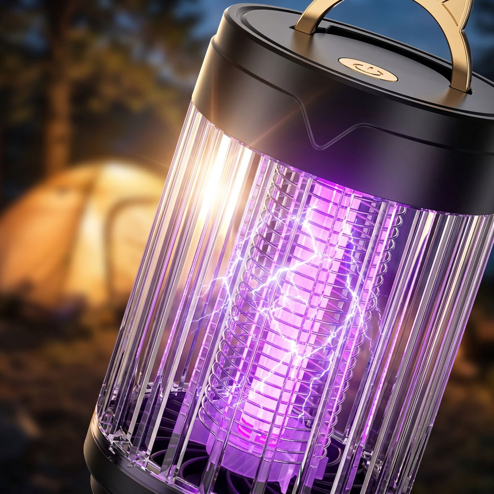 JIhuahe Mosquito Zapper Outdoor - Electric Household Bug Killer with Multifunctional Camping Light, Rechargeable, for Patio Backyard and Camping, 4000mAh, Water-Resistant