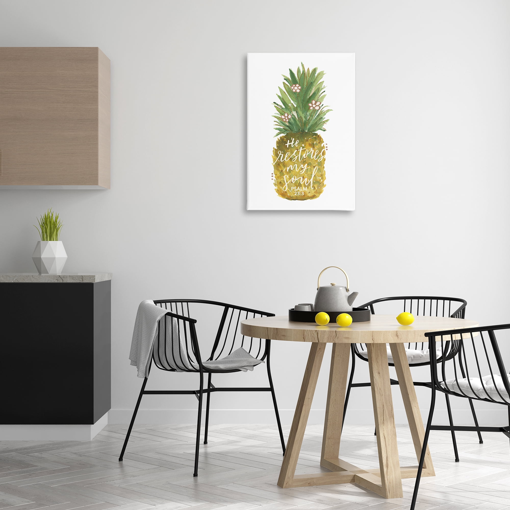 Stupell Industries Restores My Soul Pineapple Religious & Spiritual Painting Wrapped Canvas Art Print Wall Art, 20 x 30