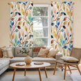 thumbnail image 2 of Colorful Eucalyptus Leaves Kitchen Curtain for Berdoom Living Room Cafe 72 Inch Length, Watercolor Botanical Modern Tiers Curtains Light Filtering Drapes Window Treatment 2 Panels 52"Wx72"L, 2 of 8