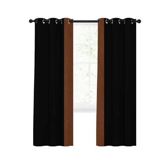 Black Brown Blackout Curtains 84 Inches Long for Bedroom, Contemporary Boho Modern Art Thermal Insulated Room Darkening Black Out Window Curtain Panels Grommet Drapes for Living Room