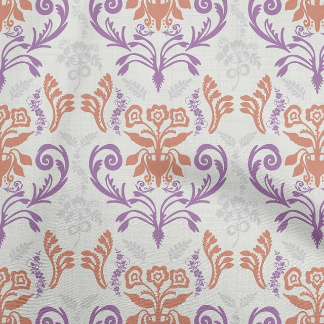 oneOone Cotton Cambric Brown Fabric Asian Block Floral Craft Projects Decor Fabric Printed By The Yard 56 Inch Wide