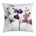 thumbnail image 1 of Watercolor Throw Pillow Cushion Cover, Lovely Orchids Three Colors Blooming Flourishing Environment Theme, Decorative Square Accent Pillow Case, 18 X 18 Inches, Cream Violet Dried Rose, by Ambesonne, 1 of 2