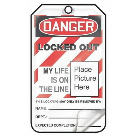 Accuform Lockout Tag,3-1/4"WX5-3/4"H,PK25 MLT609LPP