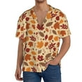 thumbnail image 1 of Fotbe Autumn Leaves 2 Camisa Estampada de Manga Corta para Hombre, Casual de Verano, Estilo Playero, Sin Arrugas-4X-Large, 1 of 5