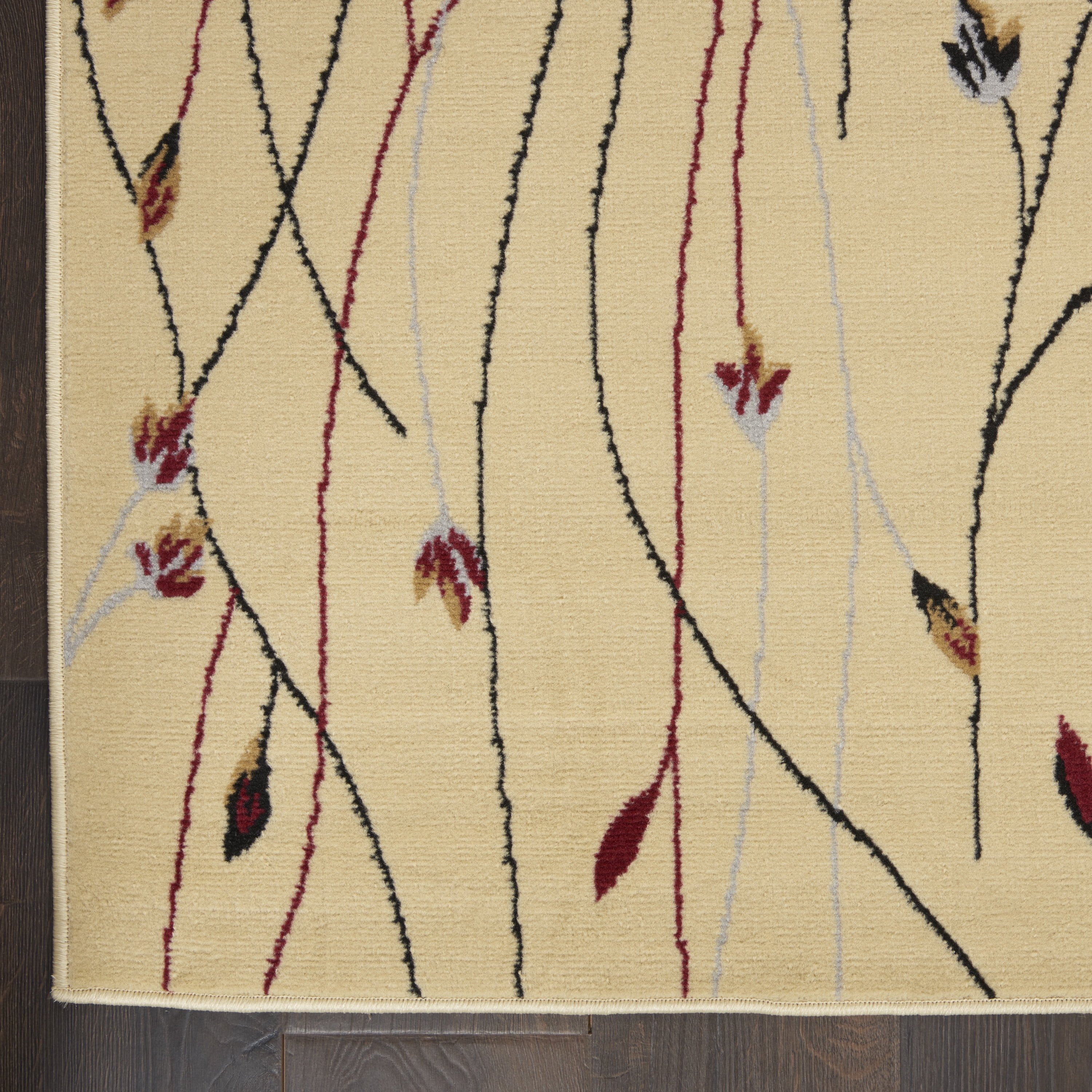 Nourison Grafix Contemporary Botanical Cream Area Rug