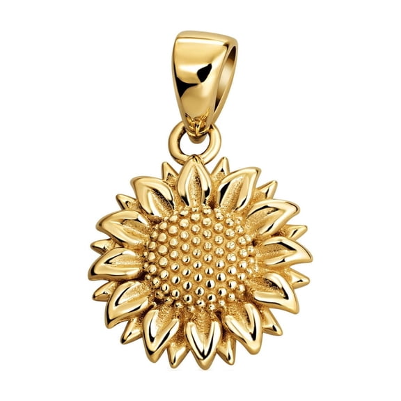 Yellow Gold Sunflower Pendant (10K Yellow Gold, Pendant)
