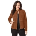 thumbnail image 2 of Jessica London Women's Plus Size Suede Zip-Front Jacket, 2 of 6