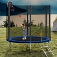 thumbnail image 5 of SENCHO GINSYTALIOR Trampoline 8FT 10FT 12FT 14FT 16FT Trampoline with Enclosure - Recreational Trampolines with Ladder and AntiRust Coating, Outdoor Trampoline for Kids, 5 of 7