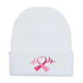 thumbnail image 2 of Breast Cancer Awareness Ribbon Embroidered Long Beanie, 2 of 2