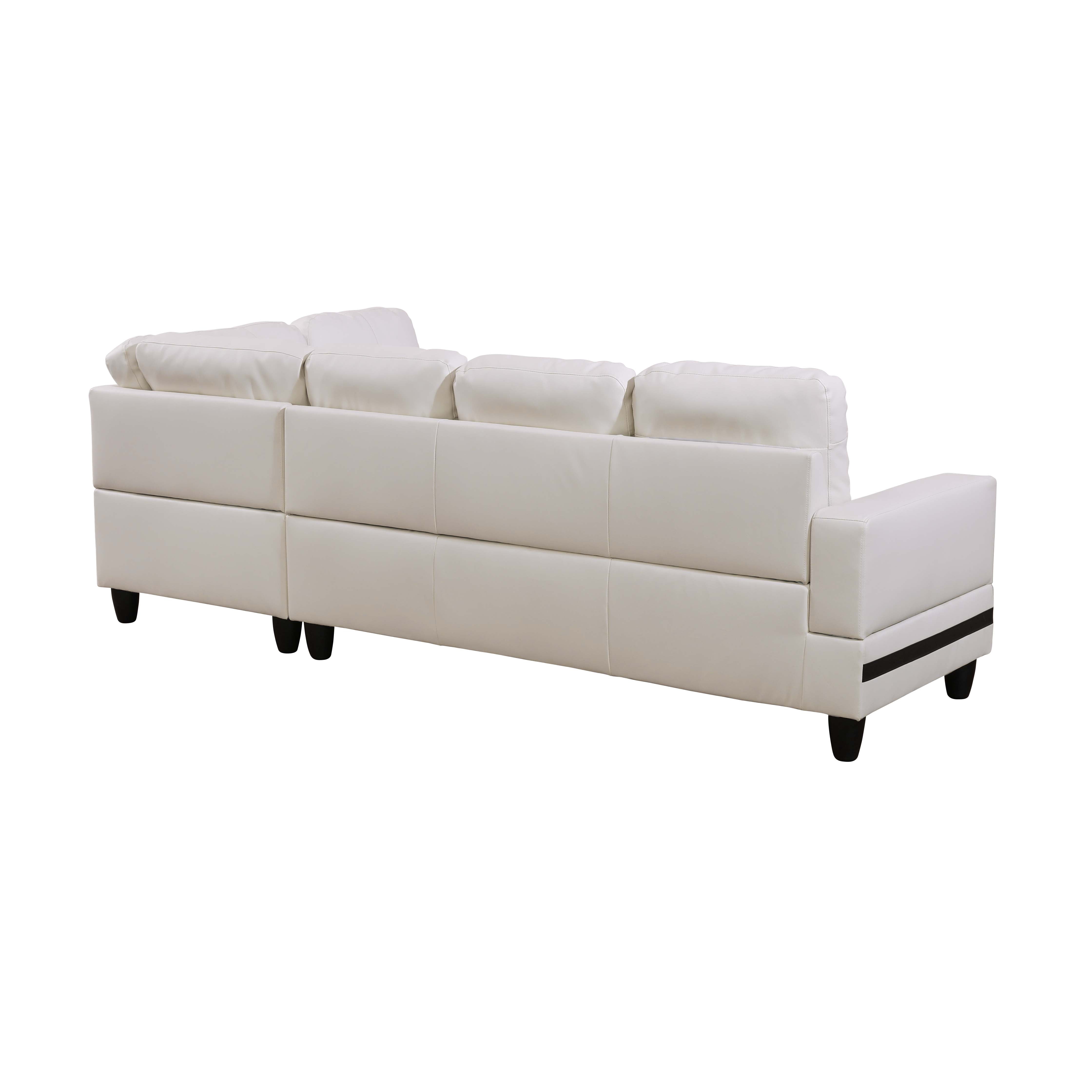 MAYEERTY 103.5" Modern Semi PU Leather 3-Piece Couch Set - White Black Stylish Contrast for Living Room