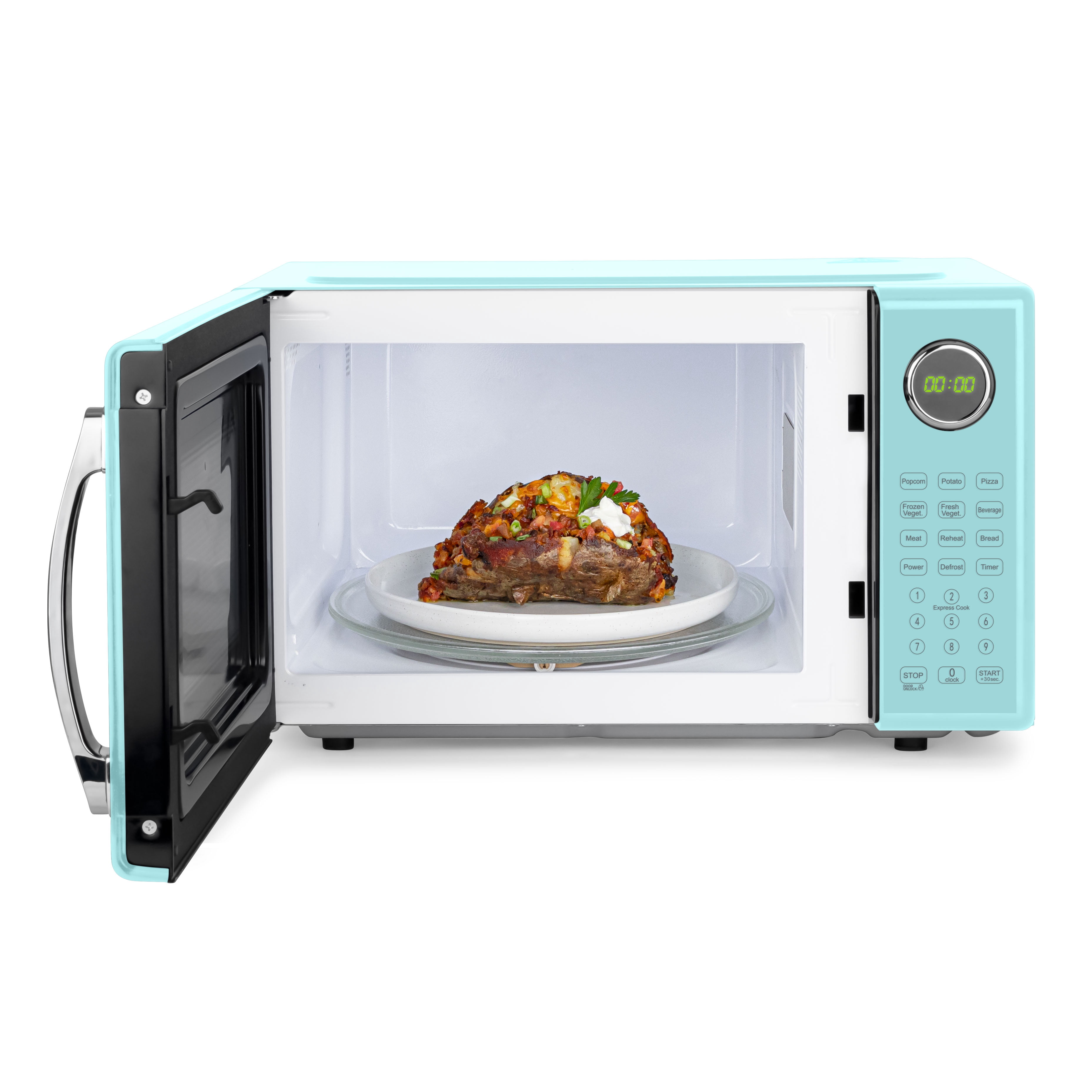 Retro 1.1 cu. ft. Countertop Microwave Oven, Aqua