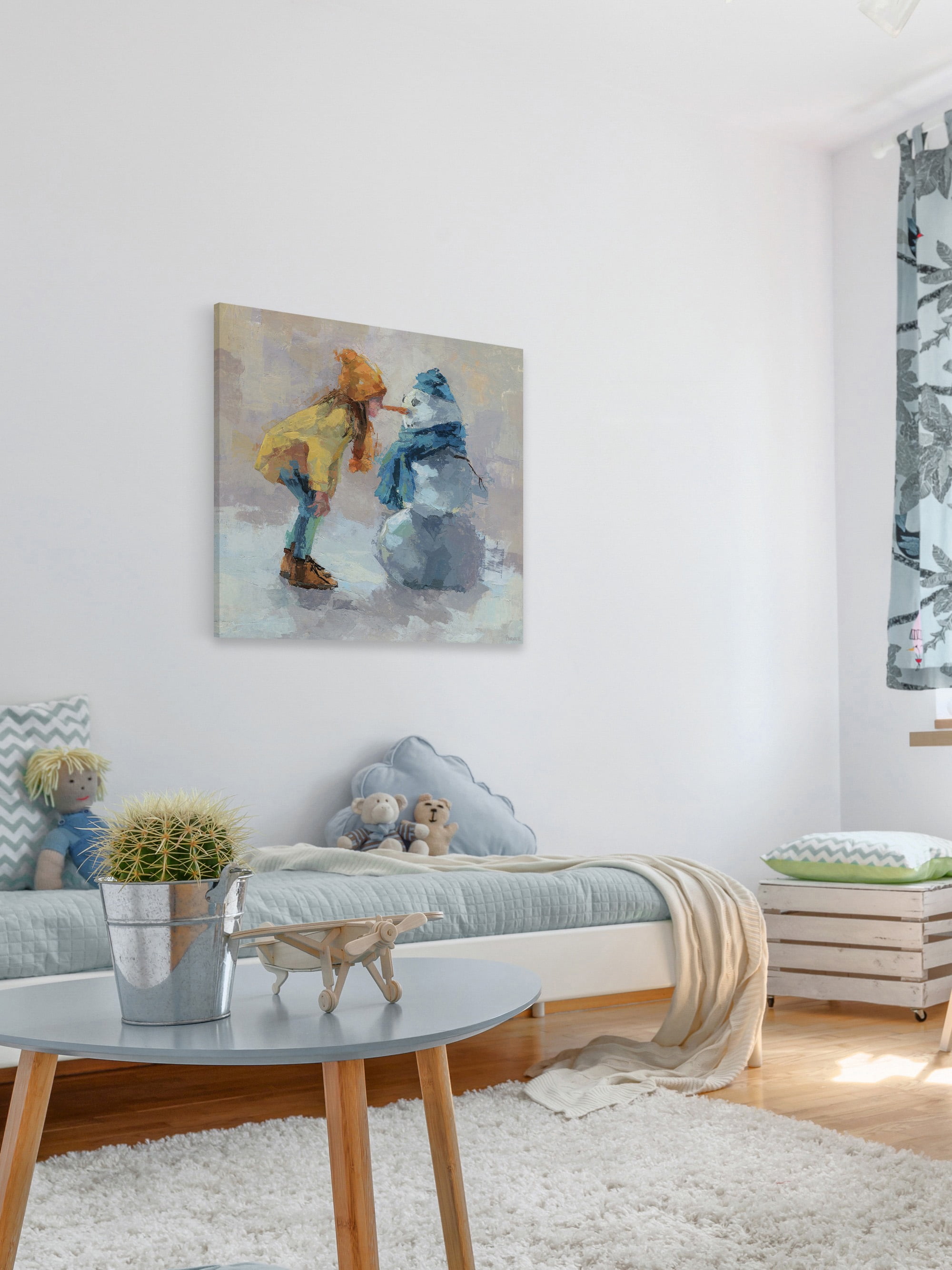 Parvez Taj Snowman Love Canvas Wall Art