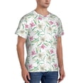 thumbnail image 2 of Bixox Men's Lilies Flowers Printed Short Sleeve Skinny Athletic T-Shirt, 2 of 6