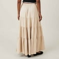 thumbnail image 2 of Maxi Skirt for Women Long A-Line Skirts Elegant Casual Elastic High Waist Skirts Office Work Swing Skirt Solid Basic Long Length Dress Going Out Ruffle Dresses, 2 of 5