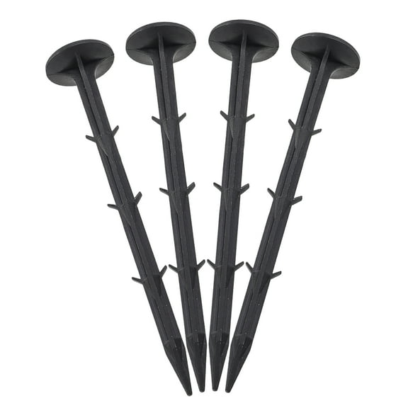 Uxcell Plastic Garden Stakes Anchors Landscape Ground Nail 210mm 8.3" Black 30 pcs