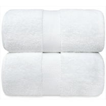 White Classic Luxury White Bath Towels - Large 30x56 Inch, 100% Cotton American Linen Big White Towels, 2-Pack Bathroom Sheets | Set of 2, White