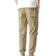thumbnail image 3 of Pantalones largos de moda para hombre, casuales, de color sólido, con cremallera, bolsillos, cuerda elástica, pantalones casuales para hombre., 3 of 4