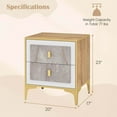 thumbnail image 3 of Costway Table de Chevet 2 Pcs avec Rangement Surface en Faux Marbre Table d'Appoint avec 2 Tiroirs Coulissants, 3 of 10