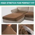 thumbnail image 4 of JIAN YA NA Sectional Couch Covers 4 Pieces Velvet Sofa Seat Cushion Covers L Shape Separate Cushion Couch Chaise Cover Elastic Furniture Protector for Both Left/Right Sectional Sofa (Camel # 4 Seater), 4 of 8