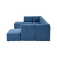 thumbnail image 4 of Partner Furniture Polyester Blend Fabric Modular Sectional Sofa in Blue, 4 of 11