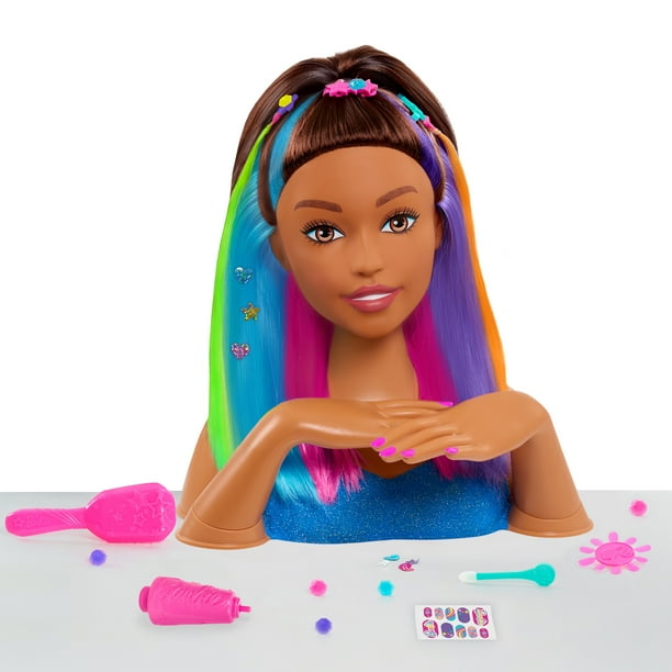 Barbie Rainbow Sparkle Deluxe 27 Piece Styling Head with Color Change