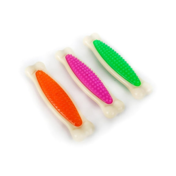 Hartz Chew 'n Clean Large Tuff Bone Dog Toy, Bacon Scented Chew Toy for Tough Chewers, 3 Pack