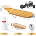thumbnail image 2 of Mini juego de bolos con 3 nutrias, juego de mesa de madera para niños, 2 of 5