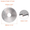 thumbnail image 2 of Uxcell 63mm Dia 16mm Arbor 0.8mm Thick 72 Tooth High Speed Steel Circular Saw Bit, 2 of 4