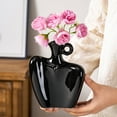 thumbnail image 5 of DAMAI Beauty Shoulder Black 7.9" H x 3.7" W Ceramic Body Vase, Modern Minimalist Style Vase Flower Set, Human Body Vase for Living Rooms, Bedrooms, Shelves, Dining Tables, Bathrooms, and Offices, 5 of 7