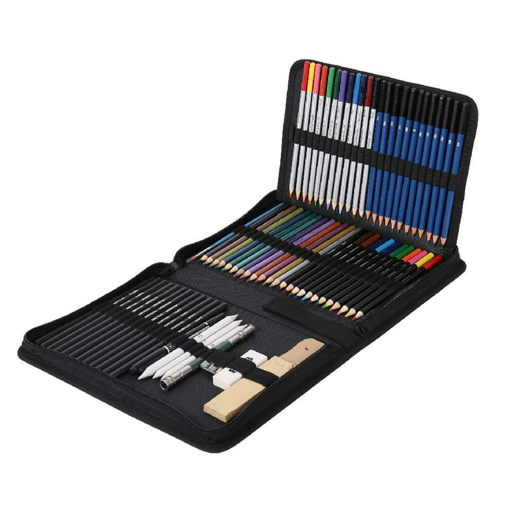 Willstar 71PCS/set Professional Drawing Kit Sketch Pencils Set Art  Sketching Painting Supplies with Carrying Bag 