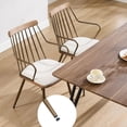 thumbnail image 6 of Guyou Metal Dining Chairs Set of 2, Mid-Century Modern Upholstered Linen Kitchen Chairs with Antique Copper Spindle Back and Armrests for Dining Room/Restaurant, Beige, 6 of 7
