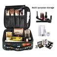 thumbnail image 2 of FORMRS Travel Makeup Bag Large Capacity Train Case Cosmetic Organizer with Adjustable Dividers, Blue Floral Oranges, 2 of 8