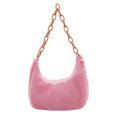 thumbnail image 4 of Bolsa Retro Mujeres Felpa Hobos Underarm Bag Otoño Acrílico Cadena (Rosa) Ehuebsd Para Estrenar, 4 of 8