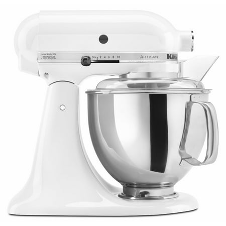 kitchenaid artisan series 5 quart tilt head stand mixer white