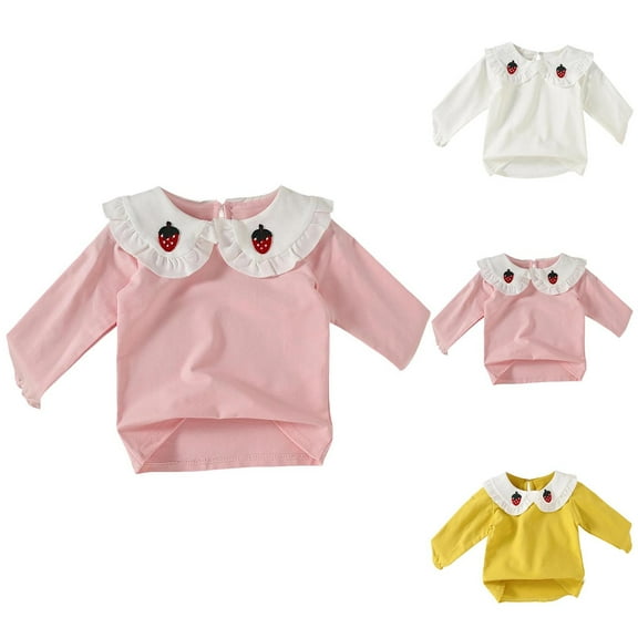 Bovxnpu Kids Toddler Fall Outfits Winter Clothes, Girls Undershirt Toddler Knit Sweater Strawberry Applique Mock Neck Long Sleeve Pullover Sweatshirt Fall Outfits
