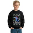 thumbnail image 2 of Wild Bobby Season's Eatings Shark Christmas Sweater | Holiday Unisex Boys Girls Crewneck Graphic Sweatshirt, 2 of 5