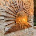 thumbnail image 2 of Metal Sunrise Wall Art Sculpture Heat Colored Decorative Garden Wall Decor, 2 of 4
