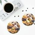 thumbnail image 4 of Lsque Cute Panda Sunflower Pattern 4" Drink Coasters Set of 4, PVC Leather Absorbent Coasters, Table Coaster Set Decorative Coffee Cup Coasters Housewarming Gift -Round Shape, 4 of 6