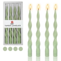 Spiral Taper Candle Green Candlesticks 4pcs Long Candle Stick 9.8 inches Tapered Candles Twisted Candlesticks for Home Décor Weddings Festive Women Gifts