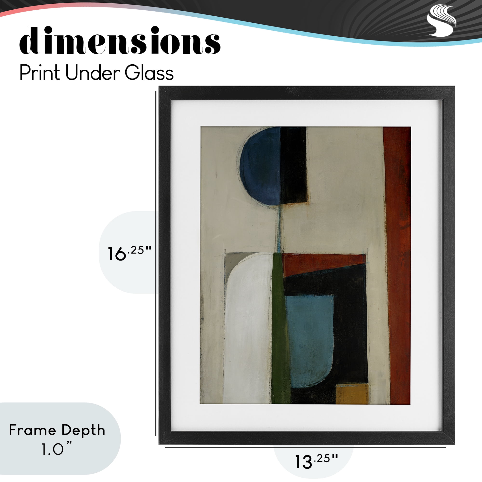 Stupell Industries Balanced Abstract Structure Black Framed Print Under Glass, design by Kippi Leonard