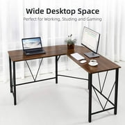 Coolmee L Shaped Gaming Desk Home Office Computer Desk Corner Computer Desk Corner Table for Studio, Office, Home