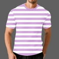 thumbnail image 4 of ZUKMRJPC Men's Striped Short Sleeve T-Shirt Classic Vintage Crewneck Tees Slim Fit Casual Lightweight Waffle Knit Textured Tops, 4 of 5