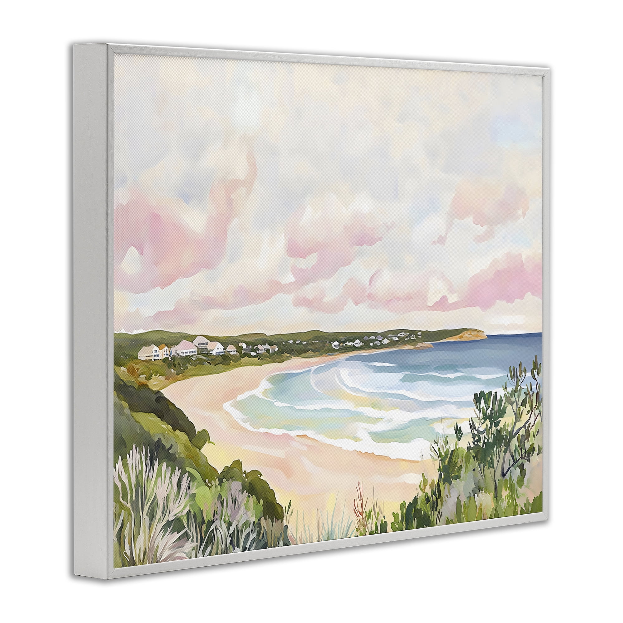 Stupell Industries Serene Sunset Beach Panorama White Framed Giclee Art, design by The Prints Vibe