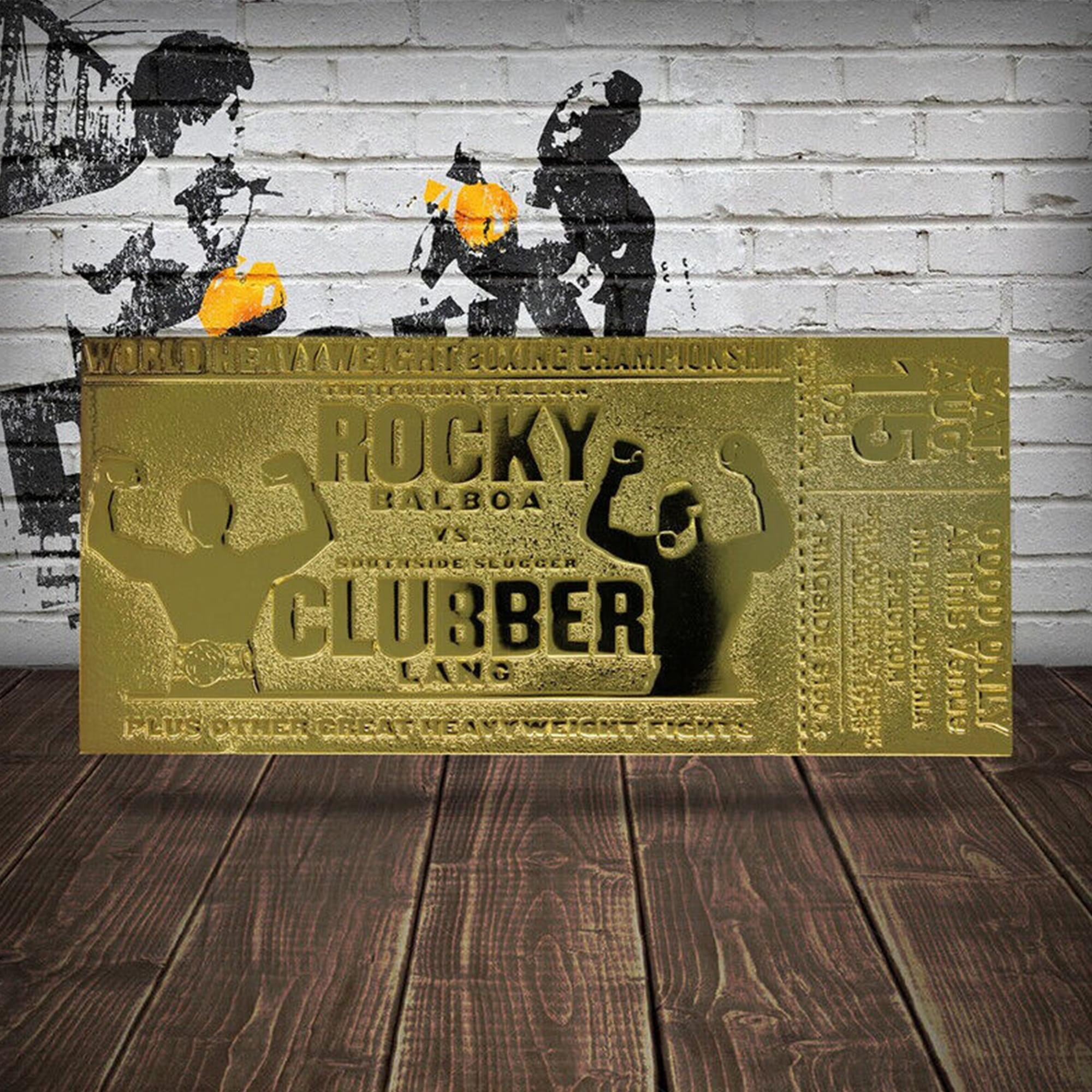 Rocky III Fight Ticket Limited Edition Embossed 24K Gold-Plated Metal Replica