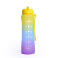 thumbnail image 1 of Botella de agua de viaje, botella de agua portátil para senderismo con botellas de agua deportivas de silicona reutilizables sin BPA a prueba de fugas de 22 OZ, 1 of 5